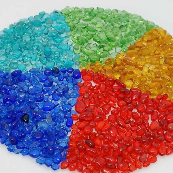 ガラスの粒 ミックス 50グラム(各10g)3~6mm