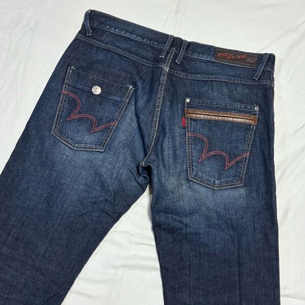 大きいサイズ☆EDWIN☆エドウィン☆EDGE OF BLUE JEANS☆ストレート☆ストレッチ☆濃紺デニムパンツ☆EGF503☆34☆ウエスト98cm