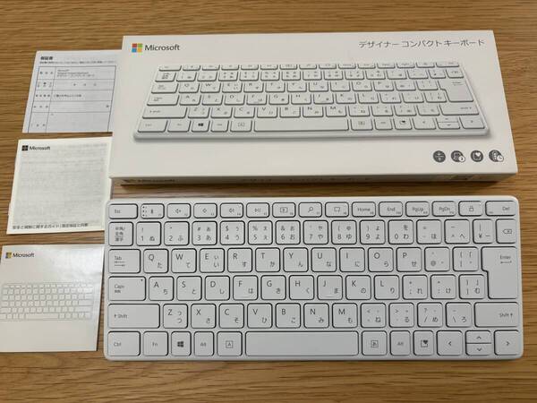 送料無料・美品 Microsoft Designer Compact keyboard グレイシア マイクロソフト デザイナー コンパクト キーボード 3台接続 Bluetooth