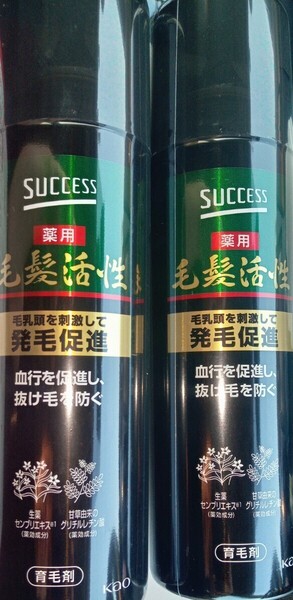 花王 サクセス 薬用毛髪活性 微香性 180g 2本セット 抜け毛予防 育毛剤