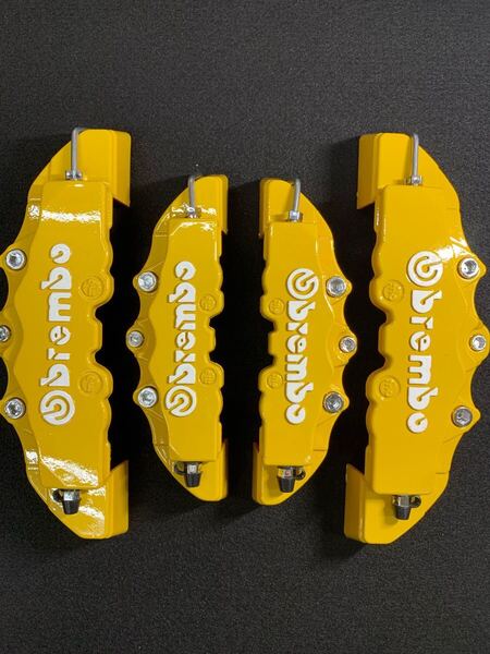 ★高品質★ニュータイプ◆ブレン〇タイプ キャリパーカバー 黄色 イエロー★新品★前後セット★S&Mサイズ
