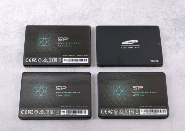 使用時間少なめ 動作品 DiskInfo正常 2.5インチSSD 256GB×2個 512GB×2個 計4個セット
