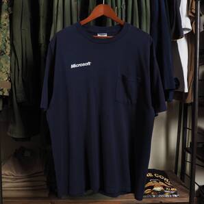 90s 00s Tシャツ Microsoft マイクロソフト 企業 プロモーション ノベルティ ビンテージ ネイビー XL
