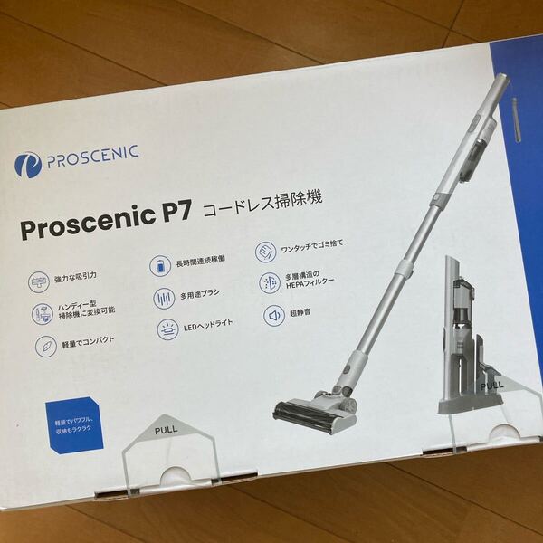 半額! コードレス掃除機 LEDライト サイクロン 車 掃除機 ハンディ掃除機 Proscenic P7 2WAY スティッククリーナー 【新品】