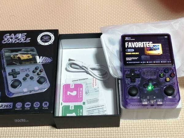 R36S クリアパープル TFカード64GB付