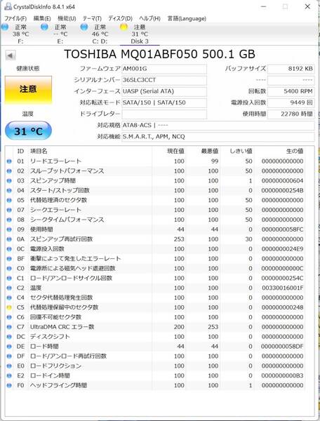 ハードディスク 注意判定品 3個セット☆東芝 2.5インチ 500GB + ☆シーゲート 3.5インチ 320GB + ☆ 東芝 3.5インチ 1TB
