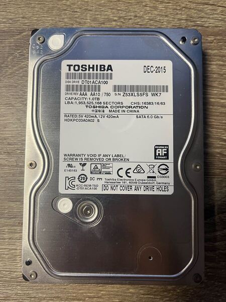 3.5インチ HDD TOSHIBA DT01ACA100 1TB (7813)