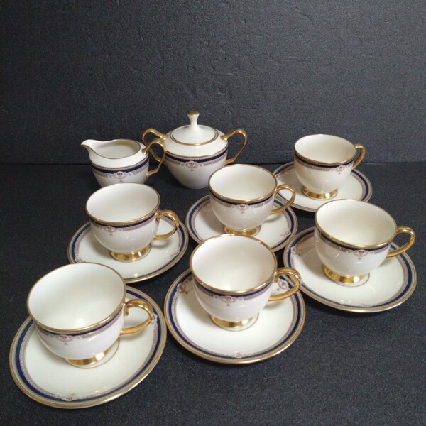 未使用 Lenox Buchanan ティーセット お茶会 レノックス お祝い レストラン 喫茶店 おもてなし 節句 テーブルコーディネート MADE IN USA