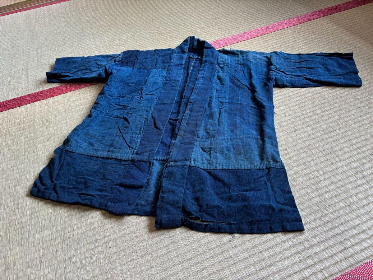 古布リメイク裂き織り襤褸ベスト刺し子 レディース