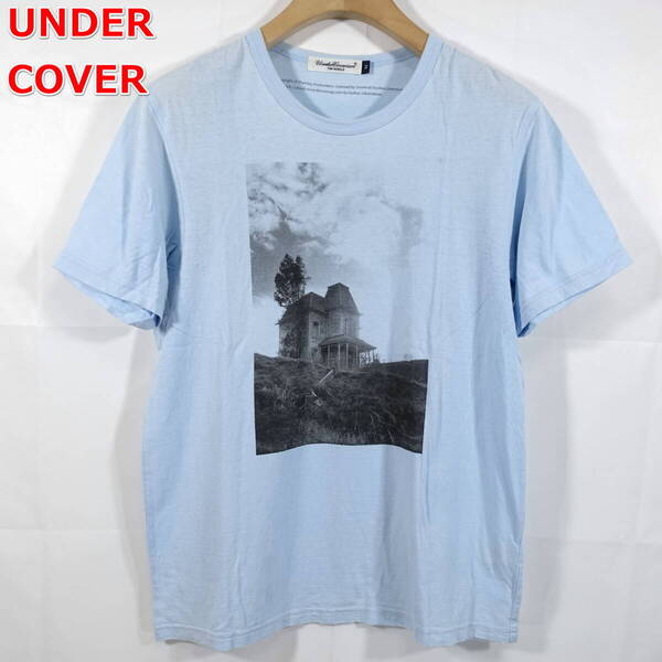 【良品】アンダーカバイズム サイコ ベイツ家プリントTシャツ PSYCHO UNDERCOVER ISM サイズ2(M相当) 水色