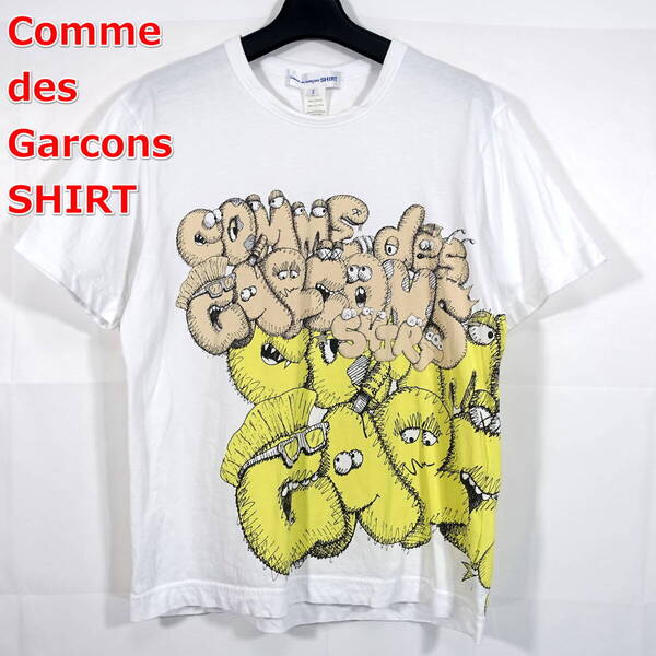 【良品】コムデギャルソンシャツ KAWS コラボTシャツ COMME des GARCONS SHIRT サイズS