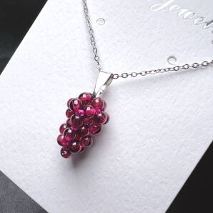 ハイグレード ロードナイトガーネット ネックレス ステンレスネックレス