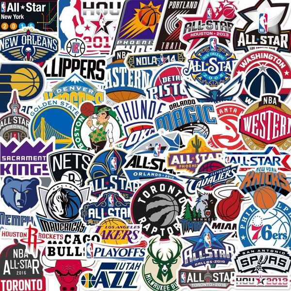 NBA チームロゴ シール ステッカー PVC防水ステッカー50枚セット