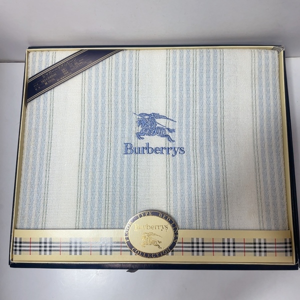 即決 送料無料 未使用 保管品★Burberrys バーバリー タオルシーツ ジャガード 綿100%★シングル 140×240cm 西川産業製造 ※箱無し発送