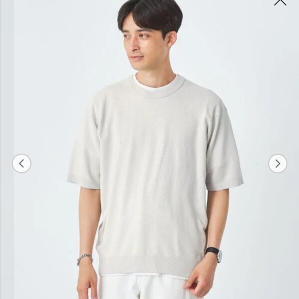 グリーンレーベル ミジンツイル クルーネック 半袖ニット Tシャツ green label relaxing
