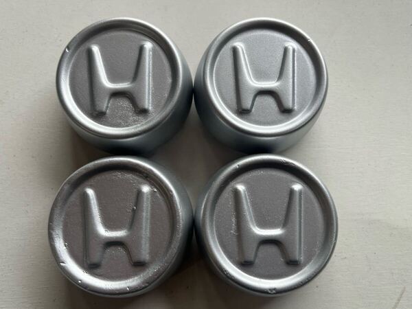 HONDA ホンダ 鉄ホイール 純正センターキャップ スチール 中古4枚 鉄製 シルバー 59mm Hロゴ 小 ぎん色 塗装 シルバー