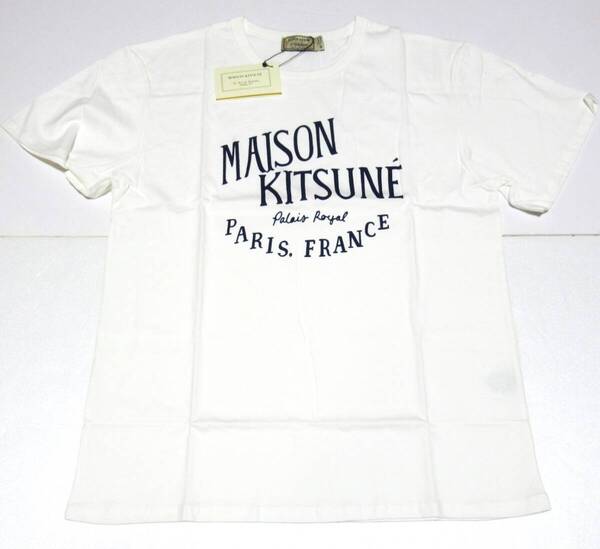 ★メゾンキツネ Maison Kitsune Mサイズ 半袖 Tシャツ ロゴ 男女兼用 ホワイト