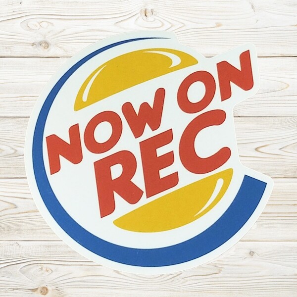 NOW ON RECマグネットステッカーバーガーキングドラレコドライブレコーダーレコーディング