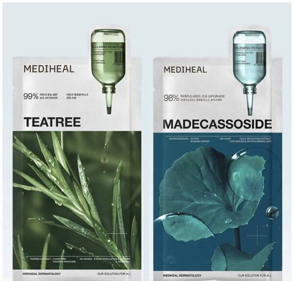 【10枚】MEDIHEAL メディヒール ティーツリー 5枚 + マデカソサイド 5枚 TEATREE 保湿水分 鎮静 敏感肌 肌荒れ パック 韓国コスメ