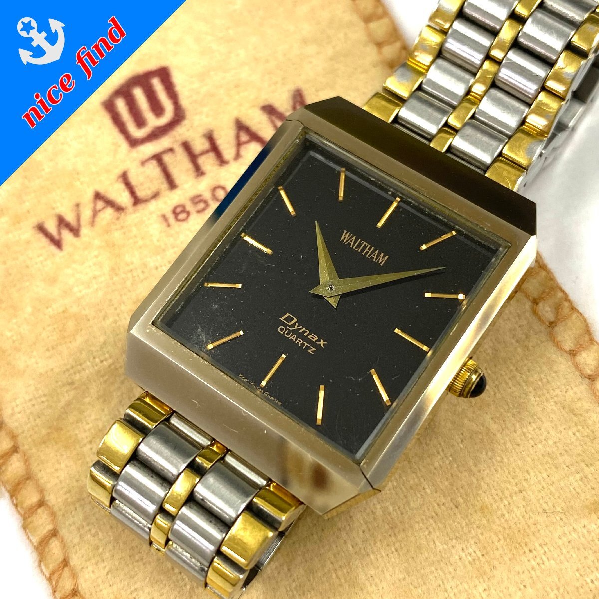 80s ほぼ未使用 最高級 WALTHAM Dynax QZ 電池交換済 腕時計