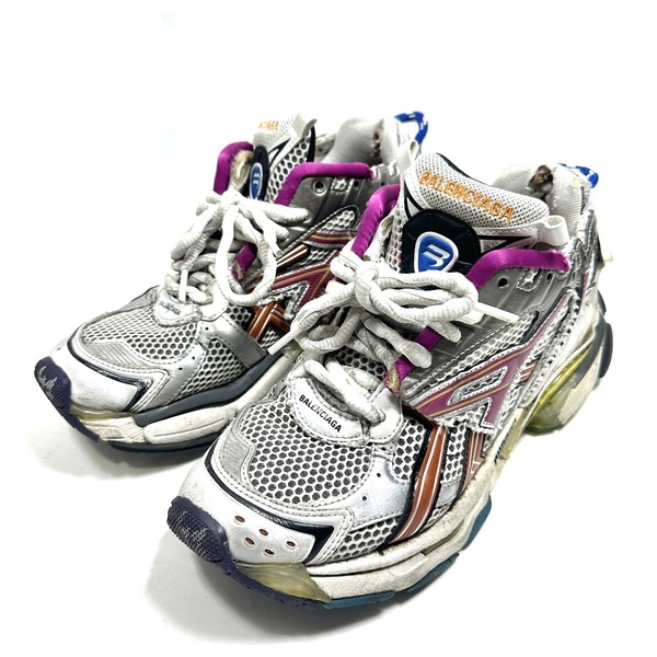 希少◇BALENCIAGA バレンシアガ RUNNER ランナー ユーズド加工 メッシュ スニーカー 41 マルチカラー メンズ レディース ユニセックス