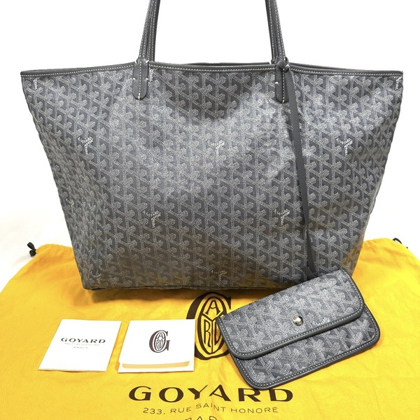 希少◇GOYARD ゴヤール サンルイGM トートバッグ ヘリンボーン プリント グレー メンズ レディース ユニセックス