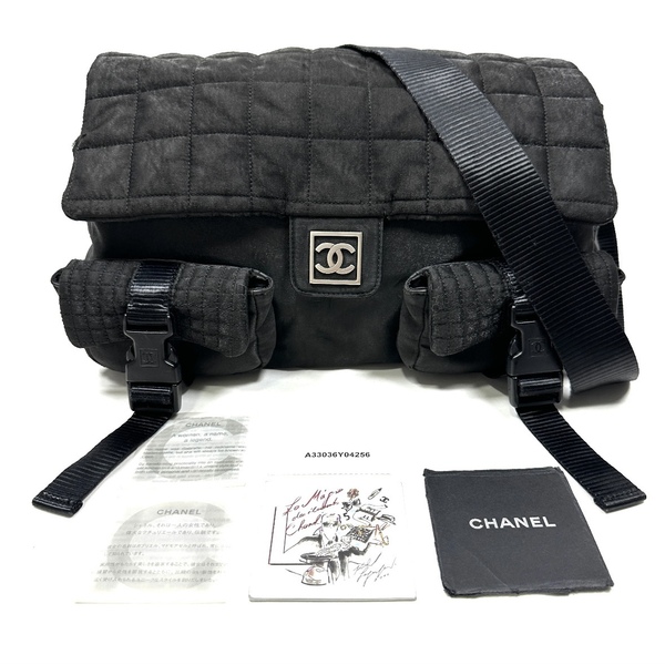 超希少◇CHANEL Sport シャネル スポーツライン マトラッセ ココマーク ショルダーバッグ チョコバー 10234199 ユニセックス