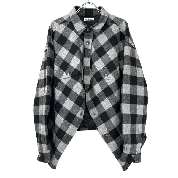 美品◇BALENCIAGA バレンシアガ 20SS SWING CANADIAN SHIRT スウィングチェックシャツ キルティング 中綿 ブルゾン ユニセックス