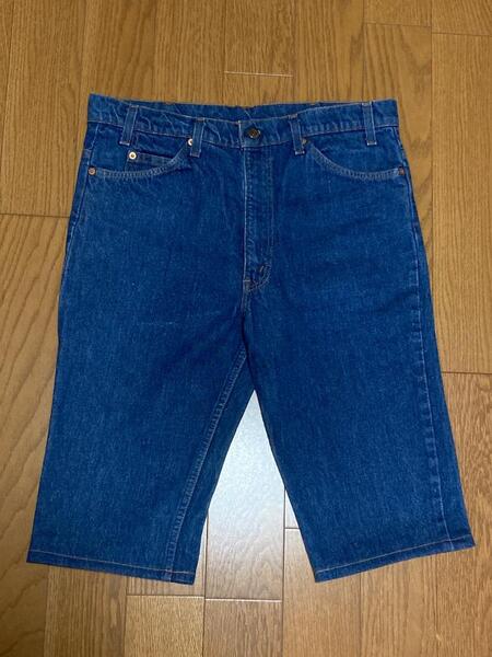 送料込 80s Levi's 517 オレンジタブ 実寸W34 カットオフ デニムパンツ ショートパンツ ショーツ ハーフパンツ ヴィンテージリーバイス古着