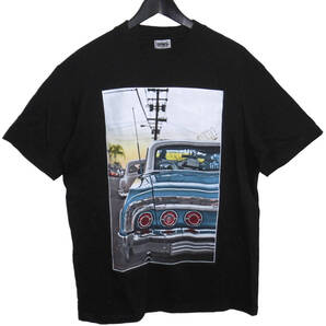 美品 SHAKA WEAR シャカウェア LOW LIFE ローライダー インパラ フォトプリント Tシャツ L ブラック