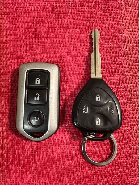 トヨタ アルファード 純正キーレス 4ボタン 両側パワースライド ースマートキー セット 2個セット(43)