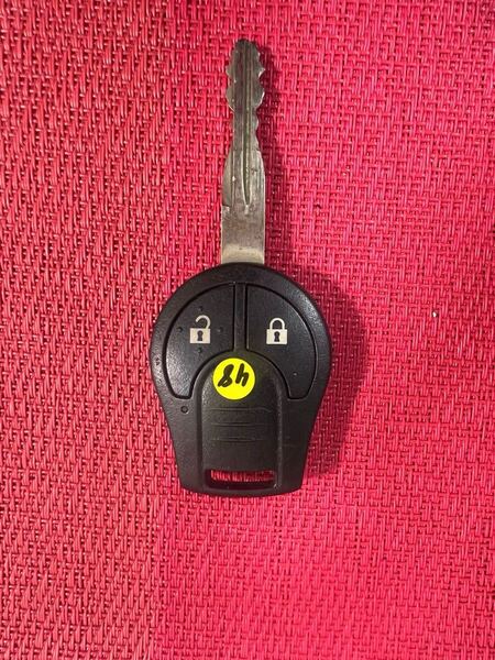 日産 純正 キーレス リモコン 鍵 2ボタン BPA1H-15 動作確認済 クリック感有 赤ランプ マーチ キューブ等 (48)