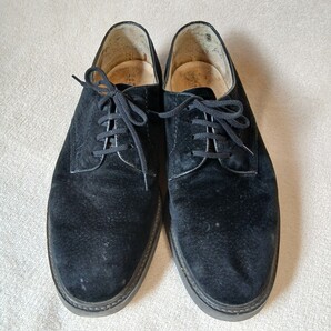 HUSH PUPPIES 24.5cm ハッシュパピー メンズ 黒 ブラック スエード スウェード シューズ カジュアル おしゃれ 中古 古着 送料無料 M5