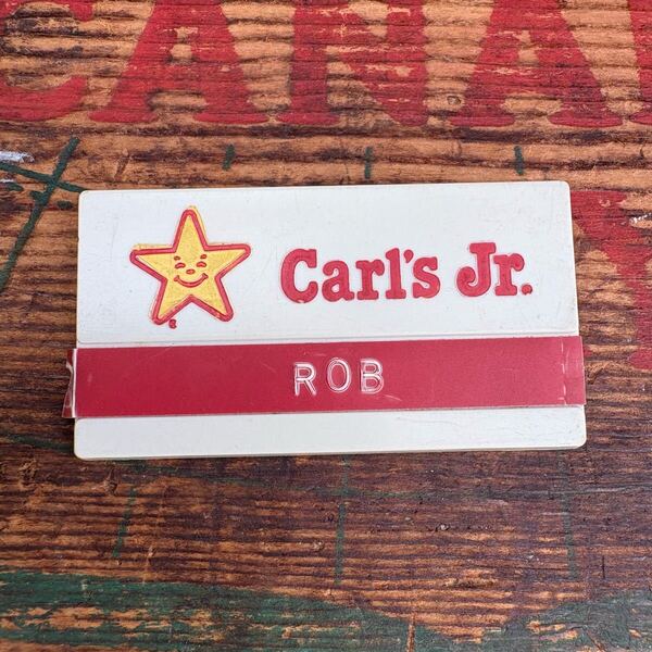 【USA vintage】Carl’s Jr name tag カールスジュニア ネームタグ 名札 アメリカ ビンテージ
