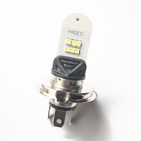 バイク等にバルブ1個 ポン付け純正交換タイプ 爆光LEDヘッドライト H4 Hi/Lo 6000K ホワイト光 12vLEDバルブ スクーター等に激安LEDバルブ1