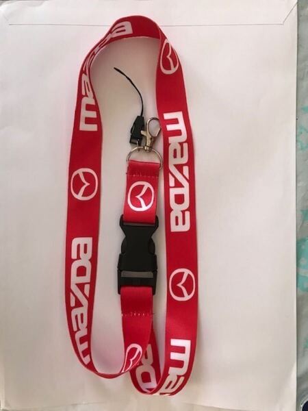 送料無料、誰も持ってない?目立つ! マツダロゴ 赤 ネックストラップ CX3 CX5 CX6 CX8 デミオ ユーノス マツダ3 マツダ6