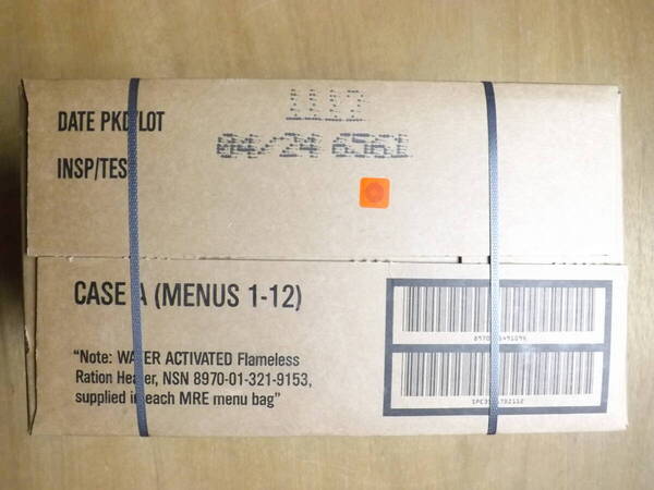 送料込み☆米軍放出品 MRE レーション 12個入り 2024検品 Aセット 戦闘糧食 実物希少品 ☆未開封 ☆