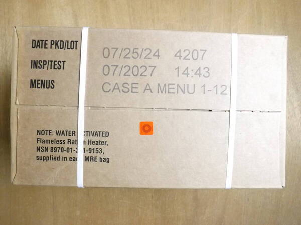 最新パッケージ 2027年07月検品 ☆ MRE レーション ☆ 米軍放出品 12個入り Aセット 戦闘糧食 実物希少品 未開封
