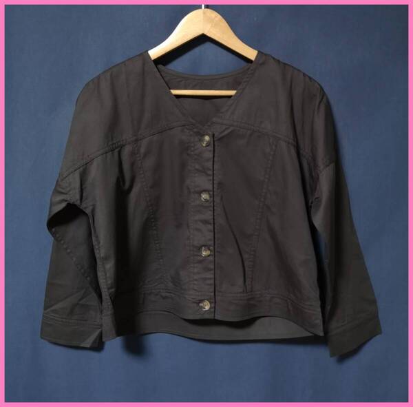 JKT‐113☆春秋☆新品☆送料込み☆即決☆ナチュラル系☆綿パンぐらいの生地☆M~Lサイズ☆ジャケット☆濃いグレー系☆ゆったり