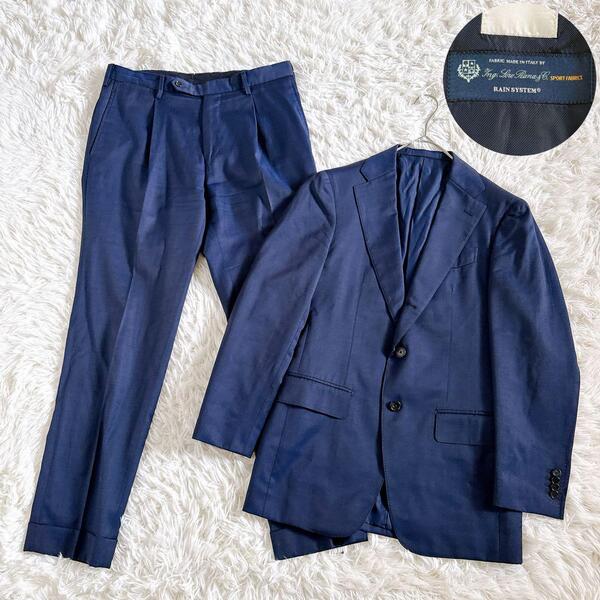 美品 ESTNATION エストネーション ロロピアーナ生地 Loro Piana セットアップ スーツ Mサイズ 紺 テーラードジャケット スラックス