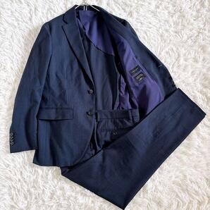 美品 THE SUIT COMPANY ザスーツカンパニー ヘリンボーン生地 洗濯可 ストレッチ セットアップスーツ ソロテックス ジャケット パンツ