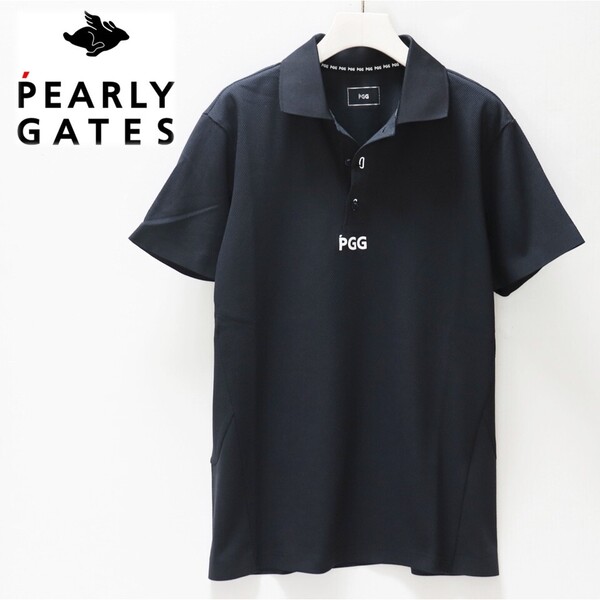 《PGG PEARLY GATES パーリーゲイツ》新品 定価18,700円 ビッグロゴ ストレッチ カノコポロシャツ ゴルフウェア 4(M) S1810