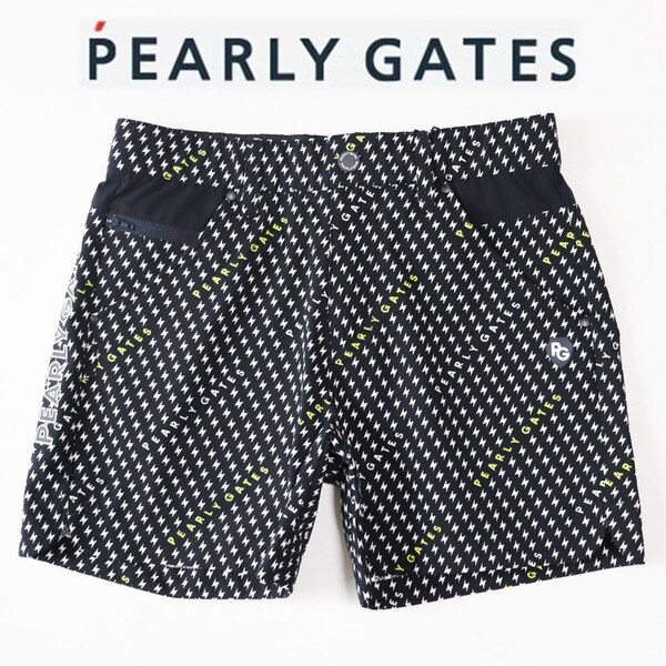 《PEARLY GATES パーリーゲイツ》新品 定価28,600円 ドットエア快適素材 カミナリ・ロゴ柄ショートパンツ ゴルフウェア 0(W70~72) S1820
