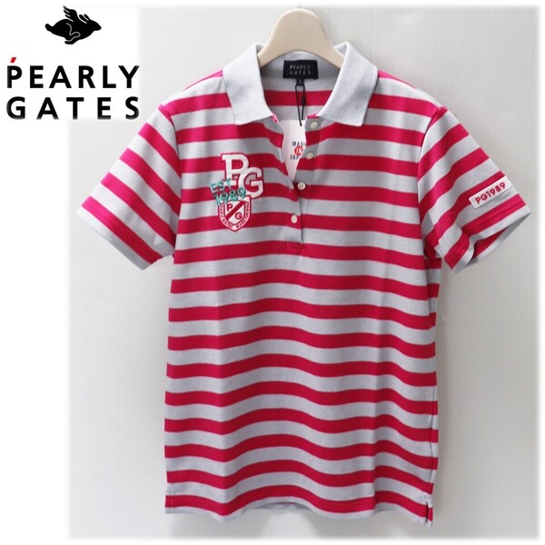 《PEARLY GATES パーリーゲイツ》新品 定価19,800円 ロゴ刺繍 カノコポロシャツ ゴルフウェア デイリーユース 1(M)S1833