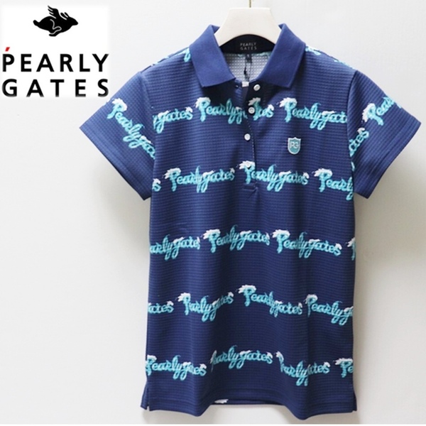 《PEARLY GATES パーリーゲイツ》新品 定価20,900円 凹凸ワッフル天竺コットン 泡ロゴポロシャツ ゴルフウェア デイリーユース 0(S) S1852