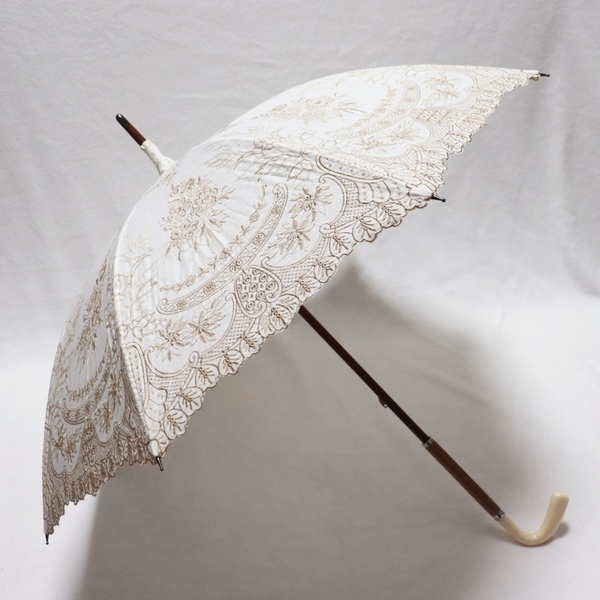 《Sorcie Renom》新品 花・ボタニカル柄豪華刺繍 高級長傘 日傘 パラソル 8本骨 おしゃれハンドル S1912