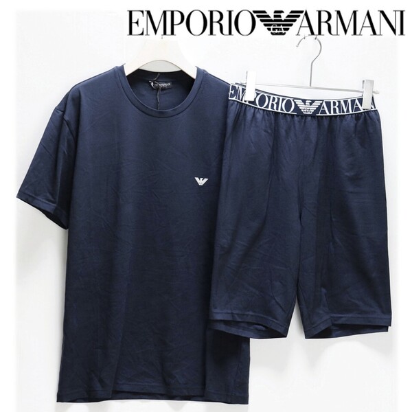 《EMPORIO ARMANI エンポリオアルマーニ》新品 伸縮性あり Tシャツ+パンツ 上下セット セットアップ インポートM(日本M〜L) S1923