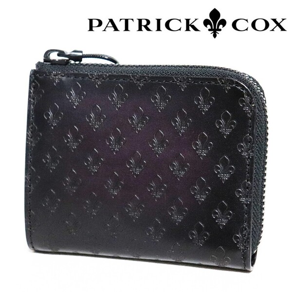 《PATRICK COX パトリックコックス》新品 スタイリッシュ チェーン付 ユリ型押し メタリックレザーL字ファスナー式財布 ウォレット S1948