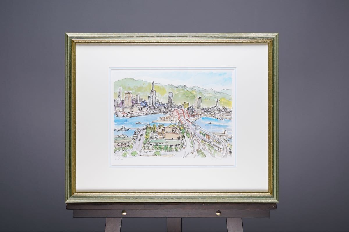 榎木孝明　リトグラフ 榎木孝明 絵画(版画/リトグラフ) ありし日の思い出（サンタ