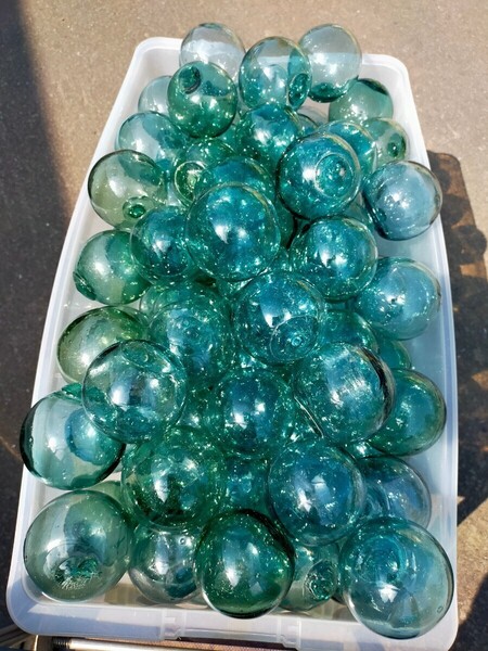 ガラス玉 30個 直径約7〜9㎝前後 浮き球 昭和レトロ